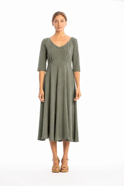 RAVENS VIEW IBIZA RAVENS VIEW IBIZA Damen vegan Kleid Lima Ls In Der Farbe Dust Olive