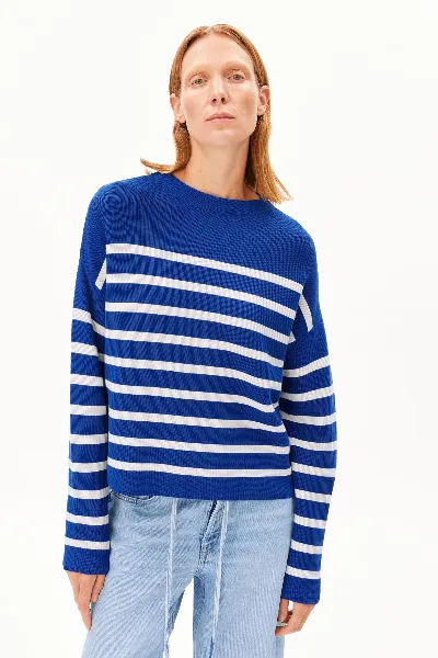 ARMEDANGELS Pullover Merinaa Stripes Blau