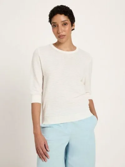 LANIUS LANIUS Halbarmpullover mit Struktur aus Bio-Baumwolle