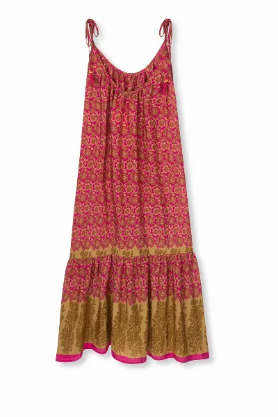 el.résidu el.résidu Damen vegan Kleid Myra Rot/ Braun
