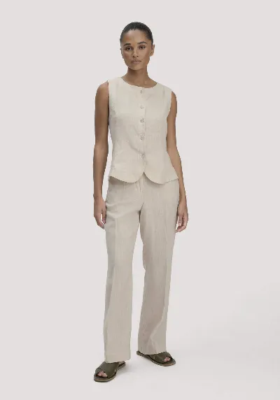 hessnatur hessnatur Damen Hose Straight Leg aus Leinen - beige