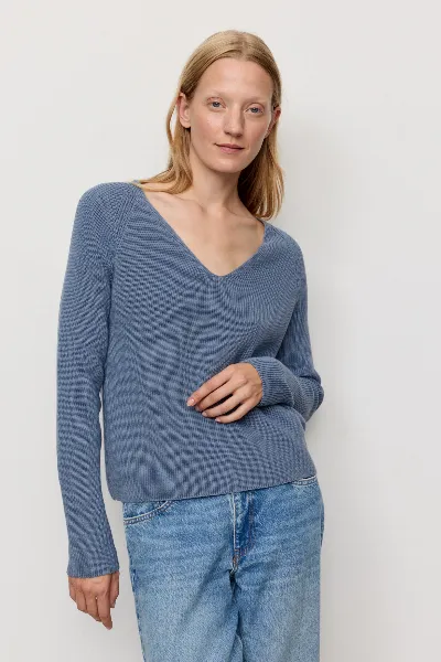 recolution Recolution Damen vegan Pullover Rucola Taubenblau