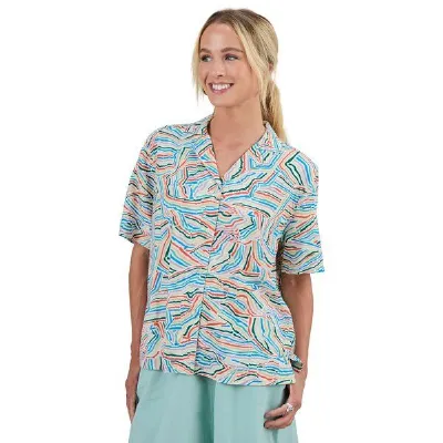 Brava Fabrics Brava Fabrics Kurzarm-Bluse Messy Stripes Aloha