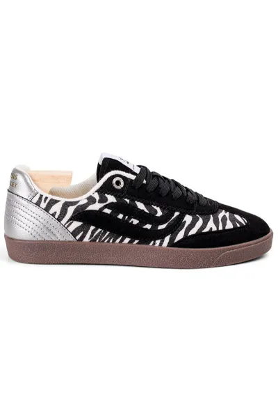 Genesis Genesis Damen vegan Sneaker G-Volley Animal-Print Schwarz/Zebra/Silber