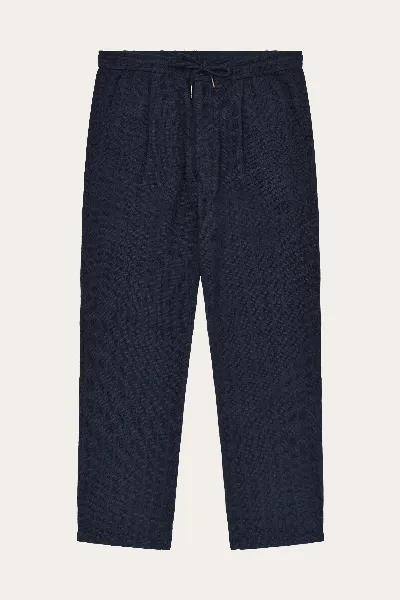 KnowledgeCotton Apparel KnowledgeCotton Apparel Herren vegan Hose Fig Loose Structure Night Sky Navy
