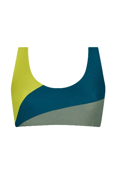 Inaska Inaska Damen vegan Bikinioberteil Reversible Pure Fushion Lime/Petrol/Khaki