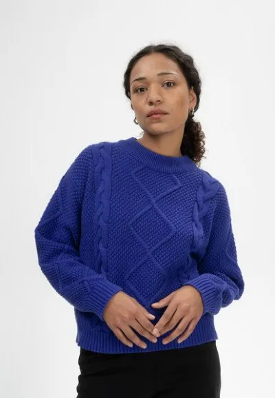 MELA MELA Zopfmuster Strickpullover Style SAMAIRA aus 100% Bio-Baumwolle