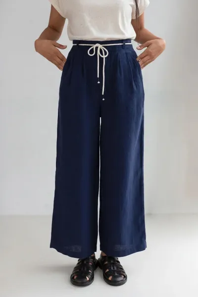 TWOTHIRDS TWOTHIRDS Damen vegan Hose San Vito Blaue Nacht