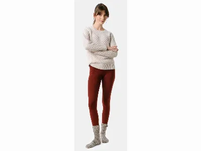 Living Crafts Living Crafts Bio-Damen-Leggings 'ANNEDORE' ohne Seitennähte, maroon,