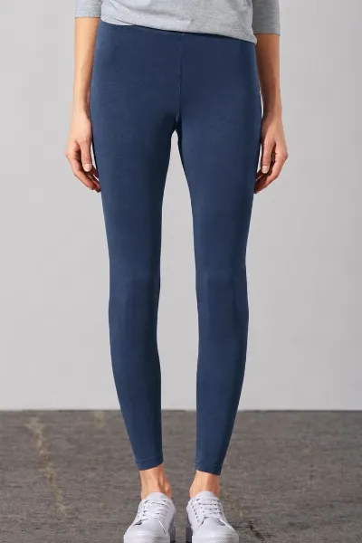 HempAge Hempage Damen vegan Lange Basic Leggings In Marine
