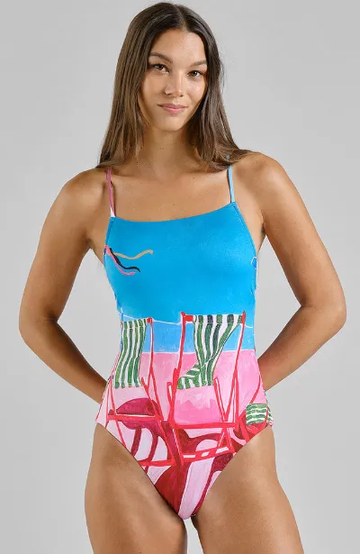 Dedicated DEDICATED Damen vegan Badeanzug Vinterviken Stühle Multicolor
