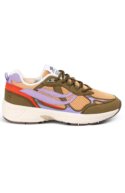 Genesis Genesis Damen vegan Turnschuhe G-Eco'99 Multi Olive Senf Lavendel