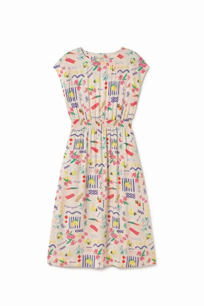 TWOTHIRDS TWOTHIRDS Damen vegan Kleid Biodola Chiringuito Druck