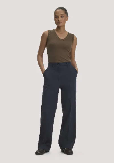 hessnatur hessnatur Damen Hose Straight Leg Relaxed aus TENCEL™ Lyocell mit Bio-Baumwolle - blau