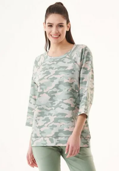 ORGANICATION ORGANICATION Sweatshirt aus Bio-Baumwolle mit Camouflage-Muster