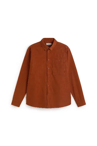 Thinking MU Hemd Anto Microcorduroy Braun