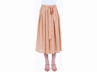 ORGANICATION ORGANICATION Bio-Damen-Midirock mit Falten, indian tan,