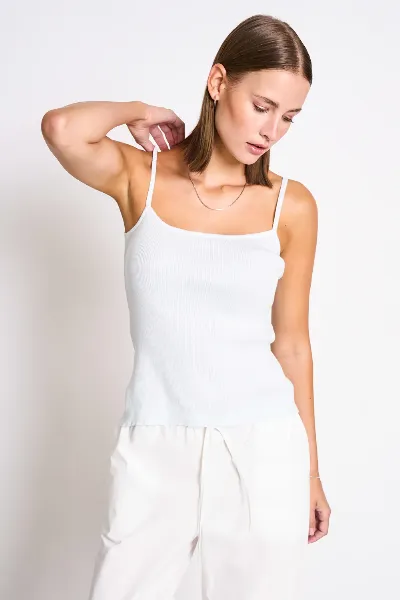 JAN N JUNE JAN 'N JUNE Damen vegan Stricktop Spaghetti Castanea Eisblau