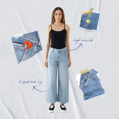 DAWN BLINK High Waist Culotte Jeans