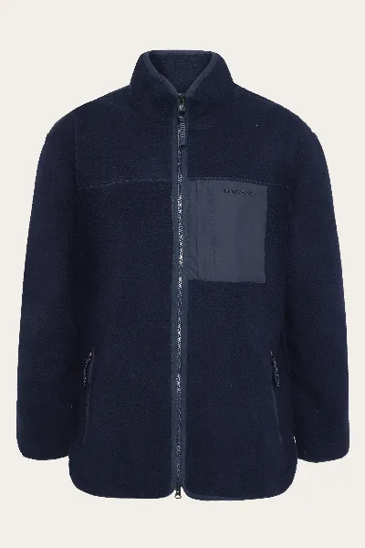 KnowledgeCotton Apparel KnowledgeCotton Apparel Damen vegan Fleecejacke Loose Fit Zip Night Sky Navy