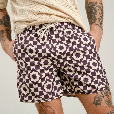 Dedicated DEDICATED Badehose Mosaic Star - Plum Purple