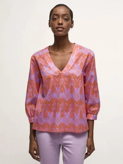 LANIUS LANIUS Bluse Print Wild Waves aus Bio-Baumwolle