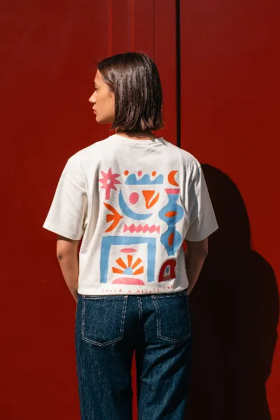 Lucid Collective Lucid Collective Damen vegan T-Shirt Bloom Mehrfarbig