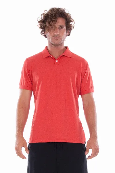 RAVENS VIEW IBIZA RAVENS VIEW IBIZA Herren vegan Polo-T-Shirt Candy Red