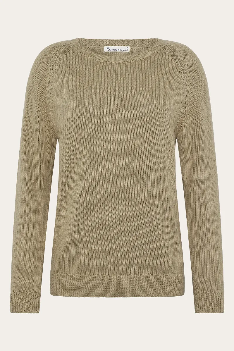 KnowledgeCotton Apparel KnowledgeCotton Apparel Damen vegan Pullover Damen Rundhalsausschnitt Twill