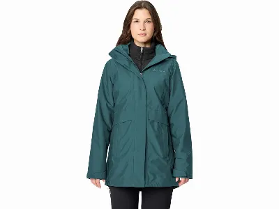 Vaude VAUDE Damen-Parka Idris 3in1 IV mit angeschnittener Kapuze, dark fjord green,