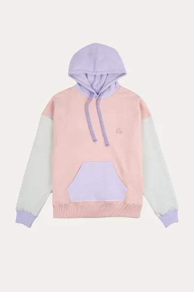 Trendsplant Trendsplant Damen vegan Hoodie Oversized Color Block Pink, Lila & Grün