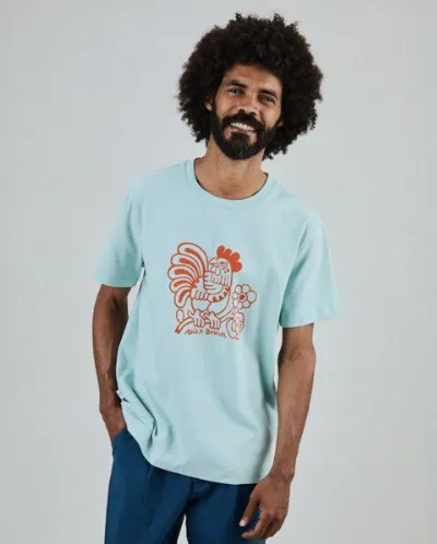Brava Fabrics Brava Fabrics Asis Percales Kikiriki Oversize T-Shirt Blau