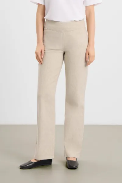 LAURIE LAURIE Damen vegan Hose Thea Straight Ml Grau Sand
