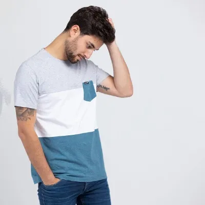 Lexi&Bö Lexi&Bö Herren Pocket T-Shirt dreifarbig