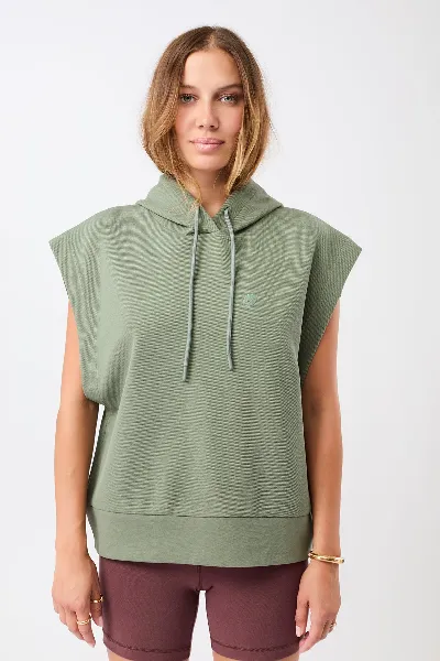 mandala MANDALA Damen vegan Kapuzenweste Holzkohle Grün