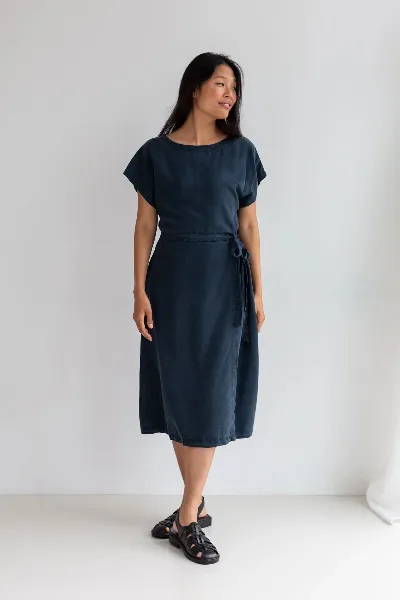 TWOTHIRDS TWOTHIRDS Damen vegan Kleid Comte Navy Lagoon