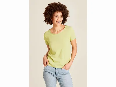 tranquillo tranquillo Bio-Damen-T-Shirt mit gekreuzten Rückendetails, herbal green,