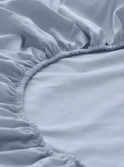hessnatur hessnatur Jersey Spannbettlaken aus Bio-Baumwolle - blau - Größe 180x200 cm