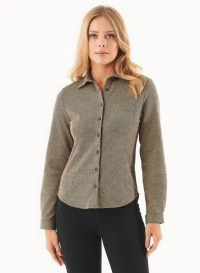 ORGANICATION ORGANICATION Hemdbluse aus Bio-Baumwolle-Mix mit Hahnentrittmuster