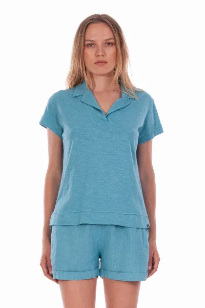 RAVENS VIEW IBIZA RAVENS VIEW IBIZA Damen vegan Polo T-Shirt Alexa Cameo