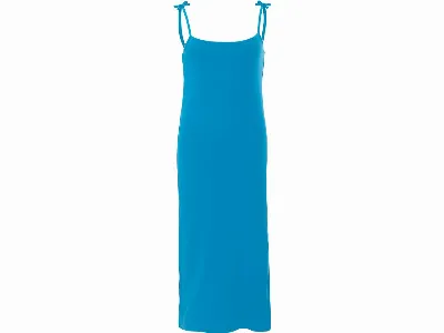 trueStory trueStory Bio-Damen-Midi-Kleid 'FRAYA' mit Bindeträgern, ocean blue,