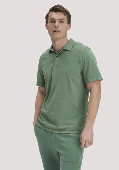 hessnatur hessnatur Herren Jersey Polo Regular aus Bio-Baumwolle - grün