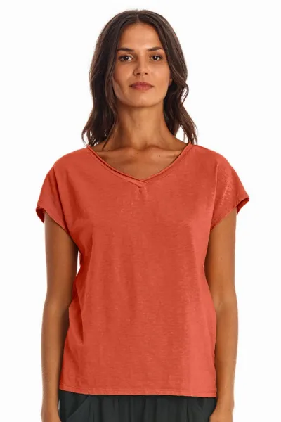 RAVENS VIEW IBIZA RAVENS VIEW IBIZA Damen vegan T-Shirt Arizona Erde Rot