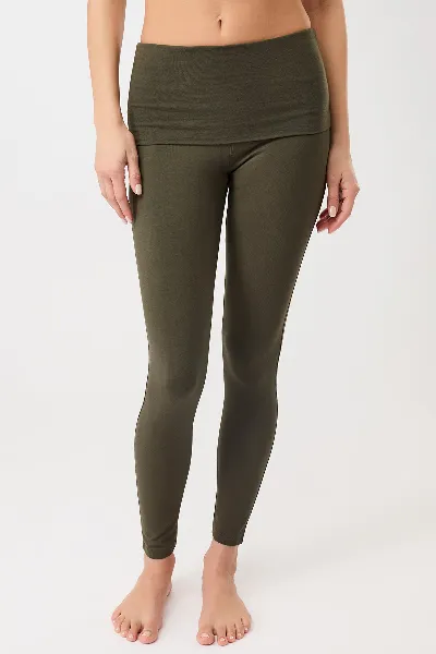 mandala MANDALA Damen vegan Leggings Rolldown Leaf