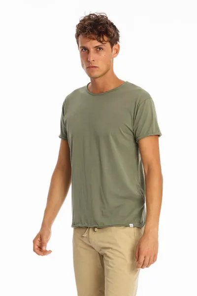 RAVENS VIEW IBIZA RAVENS VIEW IBIZA Herren vegan T-Shirt Runder Wilder Hals Khaki