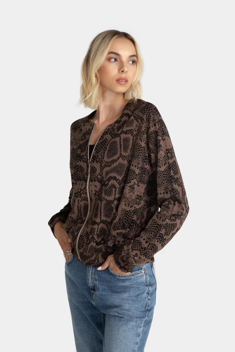 Lovjoi LOVJOI Damen vegan Jacke Boca Braun Python