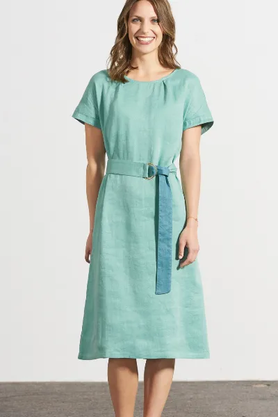 HempAge Hempage Damen vegan Midi Kleid Timeless In Salbei