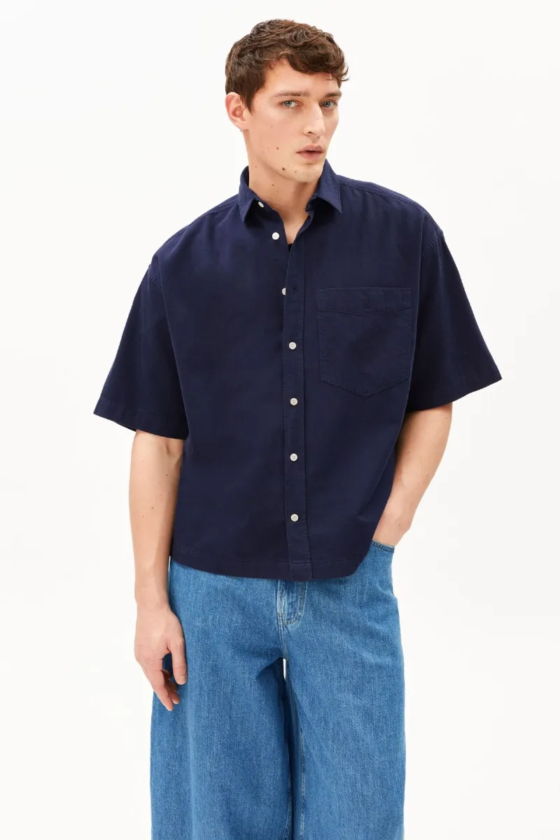 ARMEDANGELS Hemd Lino Short Blau