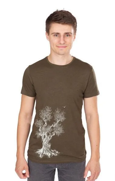 Life-Tree Life-Tree Ecovero Shirt für Herren Olive Tree Fern Green