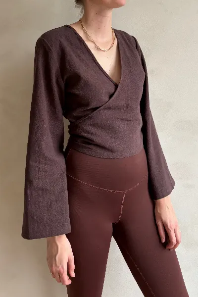 The View Yoga The View Yoga Damen vegan Top Lijn Brown